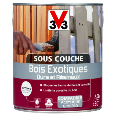 V33 Sous - Couche Avant Lasure Bois Exotique - Αστάρι Νερού Για Εξωτικό Ξύλο 500ml